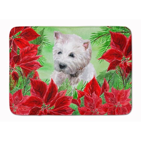 Carolines Treasures Westie Poinsettas Machine Washable Memory Foam Mat CK1349RUG
